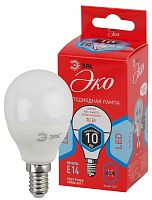 Лампа светодиодная ECO LED P45-10W-840-E14 (диод шар 10Вт нейтр. E14) | Код. Б0032969 | ЭРА
